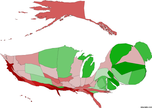 State size as function of hockey players per capita (2009-2010)