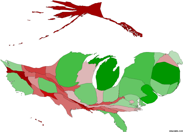 State size as function of number of hockey players (2009-2010)