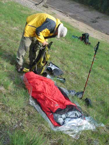 Unpacking at Tent Creek